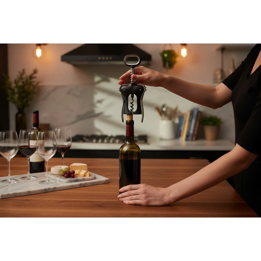 Wing Corkscrew Unisex OS Black Brand New Non-Stick Spiral Barware
